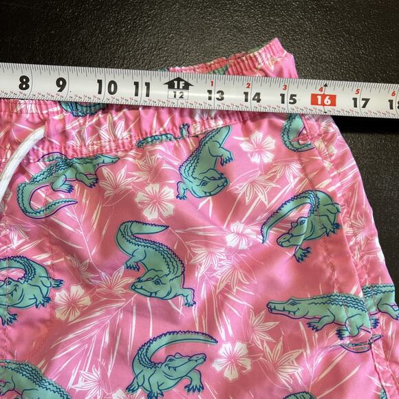 Valor Collective Swim Trunks Shorts Mens Medium Pink Alligator Drawstring Beach - Picture 6 of 8